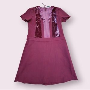 Dorothee Schumacher Poet Core Rouche Velvet Burgundy Mini Dress Sz‎ M-L